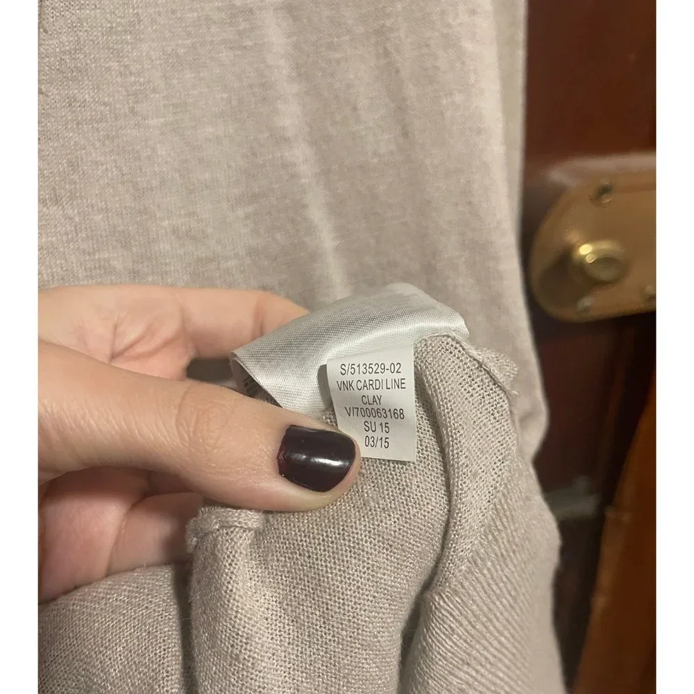 GAP Linen Blend V-Neck Long Cardigan in Clay - Picture 8 of 9